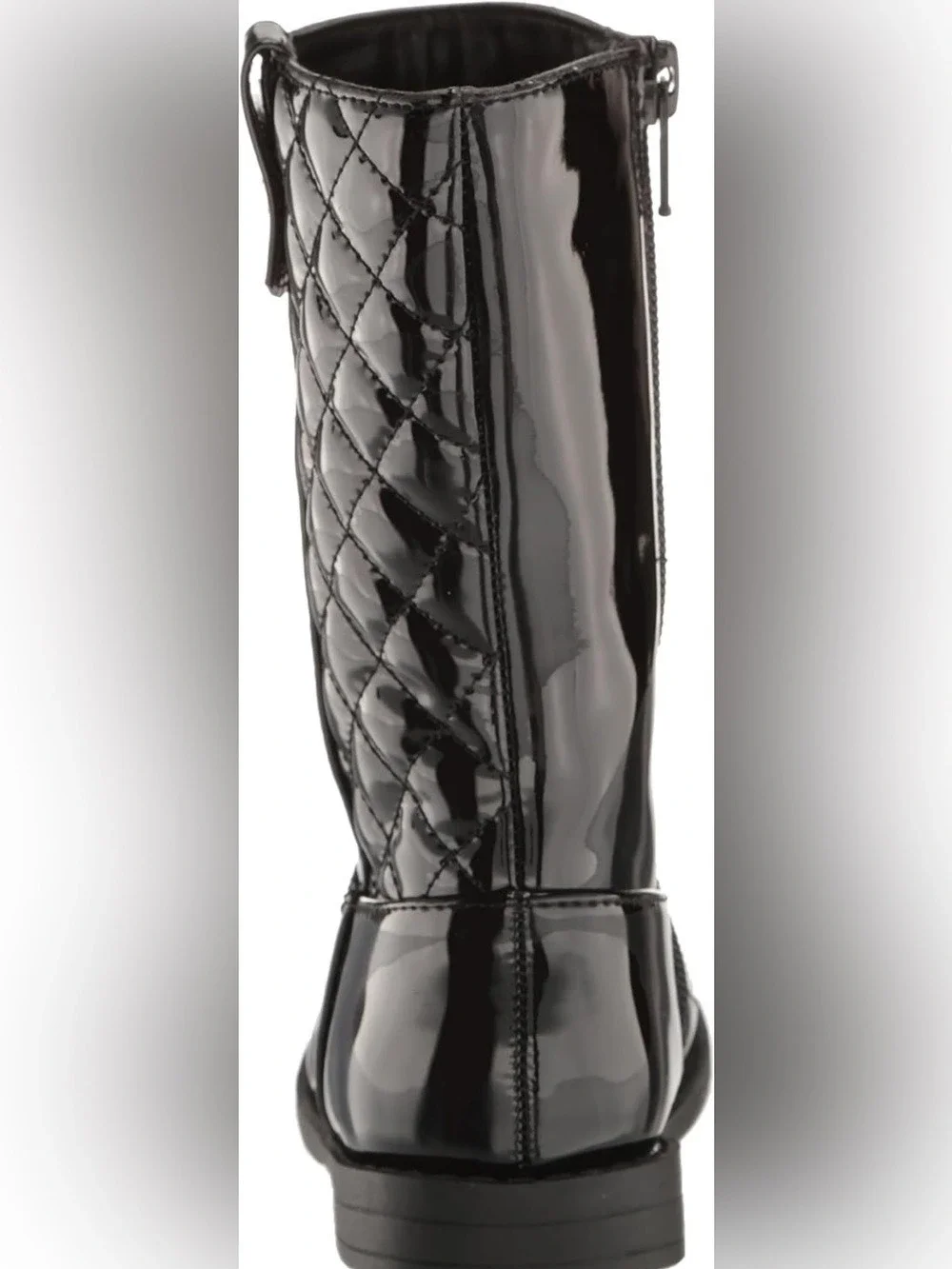 Gymboree Girls Black Patent Quilted Riding Boots Size 6